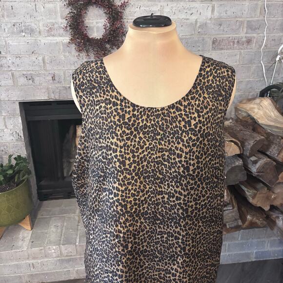 NWT Stunt 100% Silk Animal Print Tank Top/Shell Women’s Size 2X Leopard Cheetah - Picture 2 of 7
